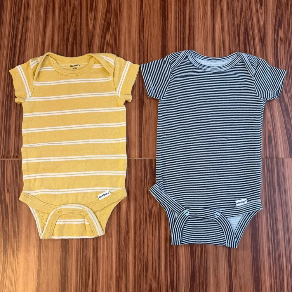 0-3M Clothing Bundle Gerber Little Loved Baby Boy Onesies‎ Shorts Set 6 Piece